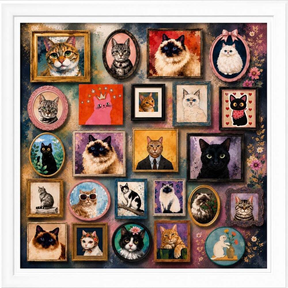 8 X 8 Black Framed Cat Gallery F 1 B 8
